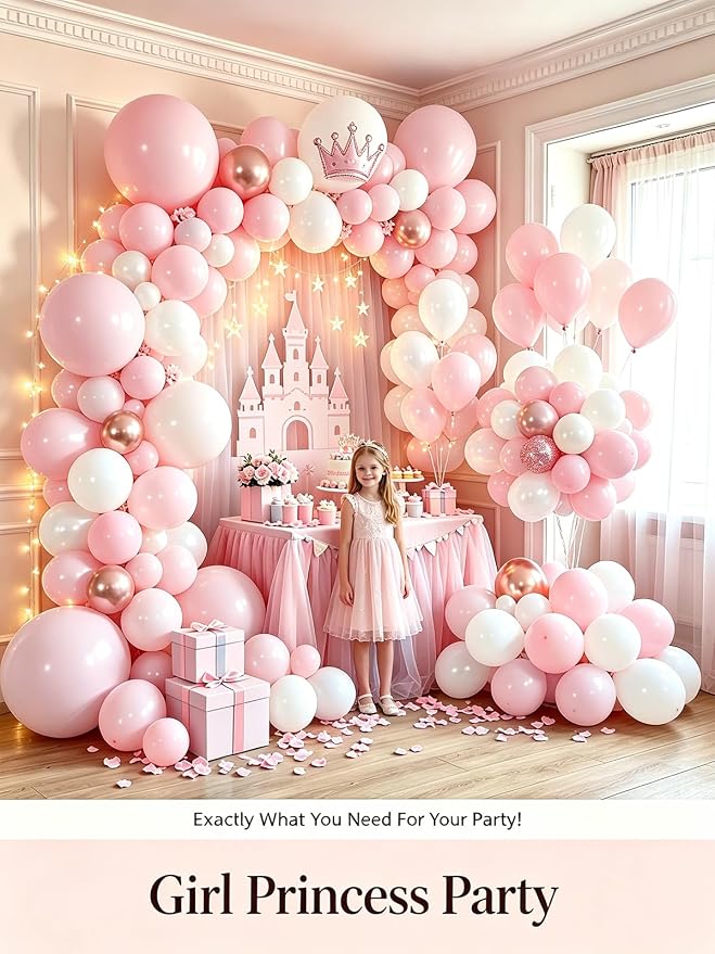 Pink Balloons 125 Pcs Different Sizes of 18 12 10 5 Inch Pastel Baby Soft Pink - Image 7