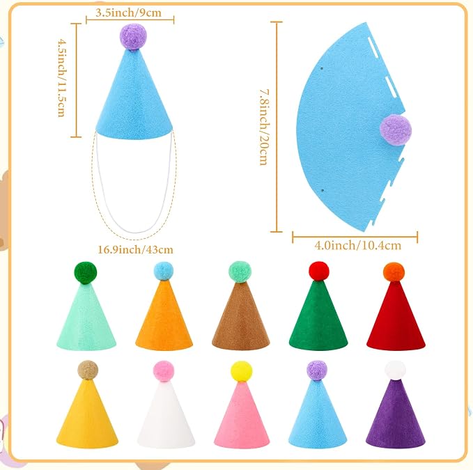 Hxezoc 10 Pcs Colorful Mini Party Hats - Image 2