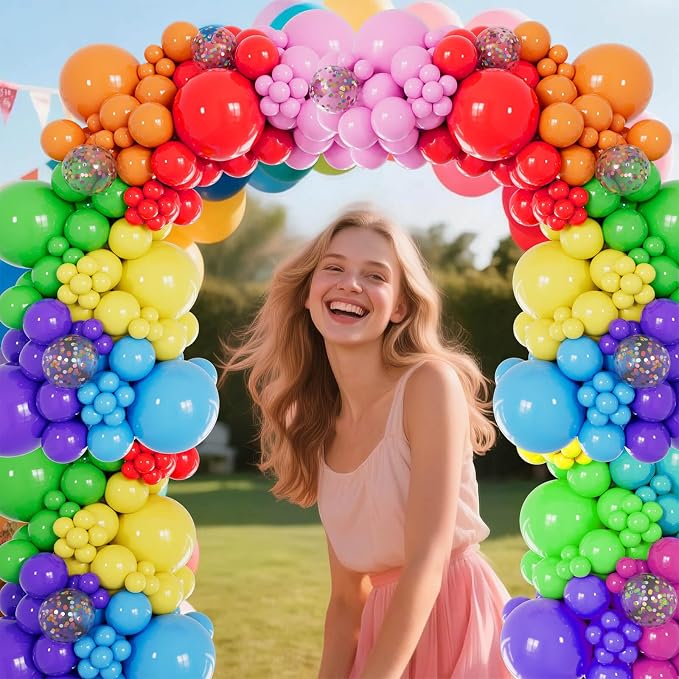 KUULBELA Rainbow Balloons 110 Pack 12 Inch Assorted Color Ballons Helium Latex - Image 6