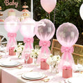 4 Set Pink Bow Balloons Baby Shower Table Centerpiece Decor Coquette Pink Bow by Heentan