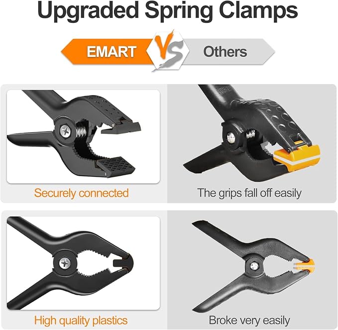 EMART 6 Pack Heavy Duty Spring Clamps, 4.5 inch Plastic Photo Booth Backdrop - Image 3