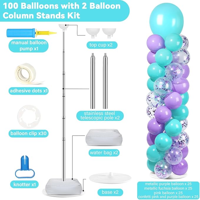 2 Sets Adjustable Balloon Column Stand Kit - Image 2