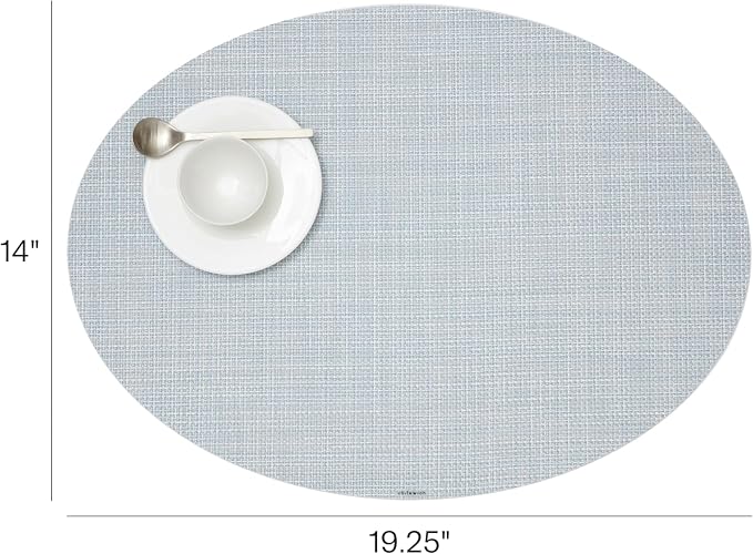 Chilewich Mini Basketweave Placemats, Woven Oval Placemats Set of 4 | Reusable - Image 2