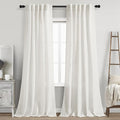 Beige White Linen Curtains 90 Inches Long by Nanspring