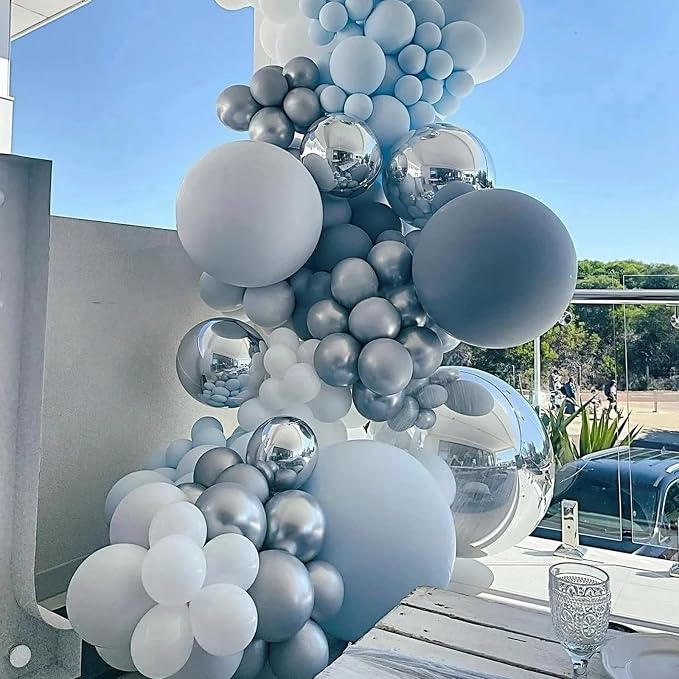 Voircoloria 105pcs Dusty Blue Party Latex Balloons, 12inch | - Image 5