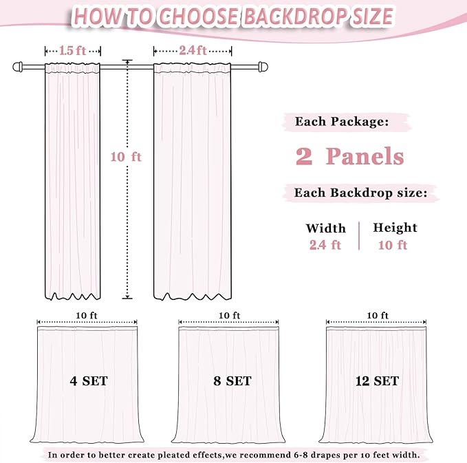 DUOBAO Pastel Yellow Chiffon Backdrop Curtains - 2 Panels 29" x 120" Semi-Sheer Wedding Drapes for Elegant Events & Party and Photography Living Room Curtains