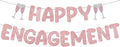 Pre Strung Happy Engagement Banner Glitter Engagement Party Decorations by Breling