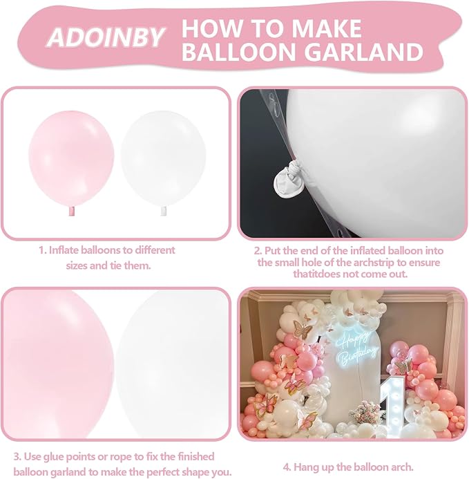 Pink Balloon Arch Kit, Galentine's Day, Valentine's Day, Anniversary Party - Image 3