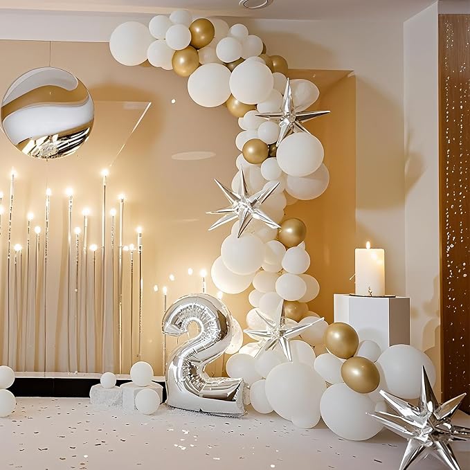 White Balloons Birthday Decorations 160 Pack 5 inch Round Ballons - Image 5