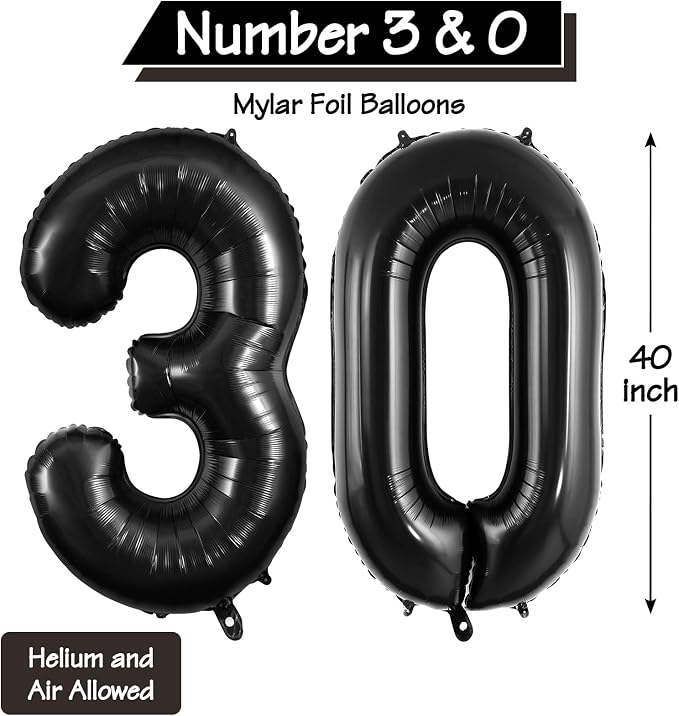 30 Number Balloons Large Foil Number Balloon Big 40 Inch - Image 7
