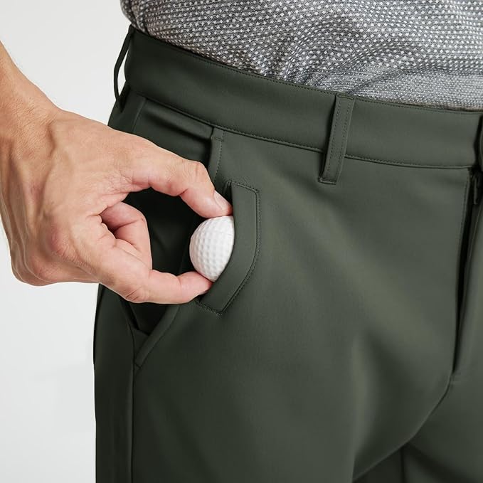 M MAELREG Golf Fleece Lined Pants Men Softshell Water-Resistant Workout Casual Outdoor Hiking Insulated Winter Pants for Men