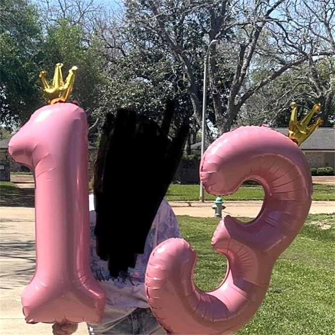 3rd Birthday Number Balloons for Girls, 40 Inch Light Pink Foil Number Balloons - Image 6