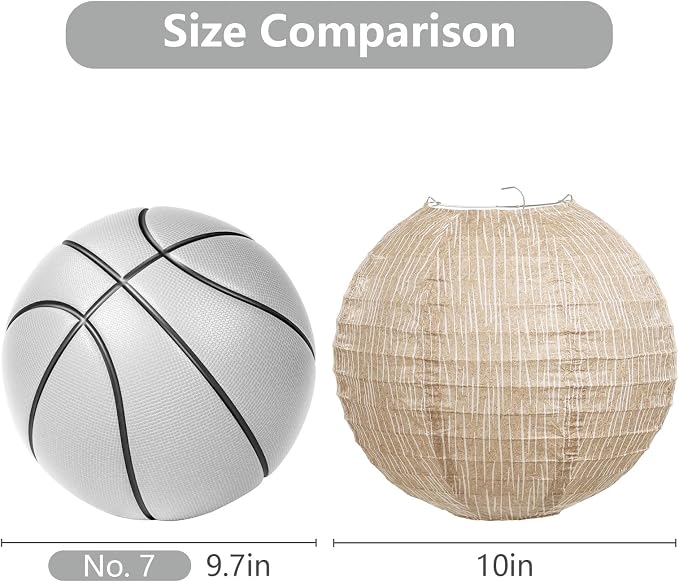 LIHAO 12PCS Boho Paper Lanterns, Burlap Print Chinese Lanterns, 10 Inch | - Image 2