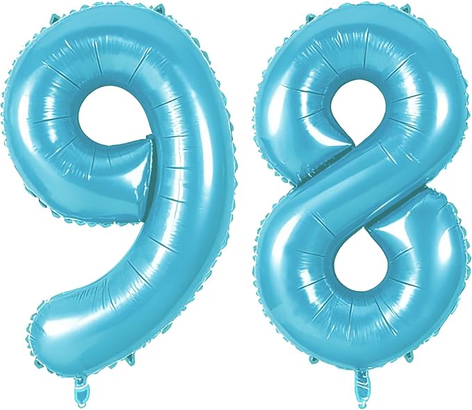 Number 98 Balloons for 98th Birthday Party Decorations, 0-100 Large No.98 by Joycard