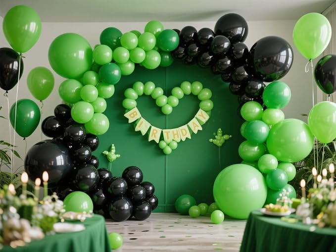 Black Balloons 145pcs Different Sizes 5in 10in 12in 18in Shiny Metallic Black - Image 4