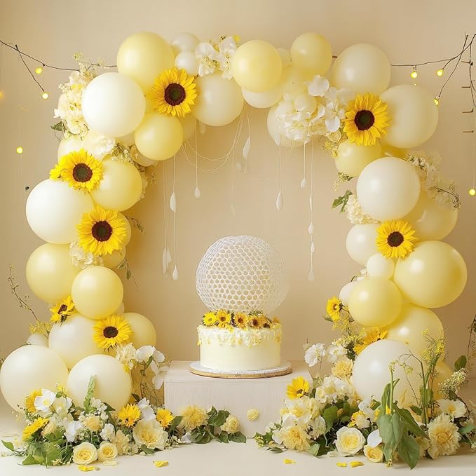 RUBFAC 87pcs Pastel Yellow Balloons Different Sizes 18 12 10 5 Inches - Image 4