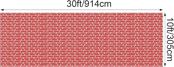 VitalCozy 10 x 30 ft Red Brick Wall Backdrop Fabric Brick Photo Background | - Image 2