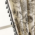 F-CHU Patterned Curtains for Living Room 90 Inch Length French Country Floral by F-CHU