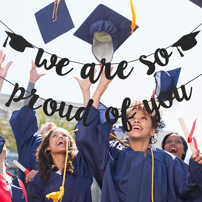 2026 Graduation Banner Party Decorations Black We Are So Proud of You - Image 3