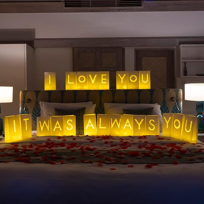 WYMM It Was Always You Light Up Letters, 30 Tea Lights & 1000 Rose Petals | - Image 8