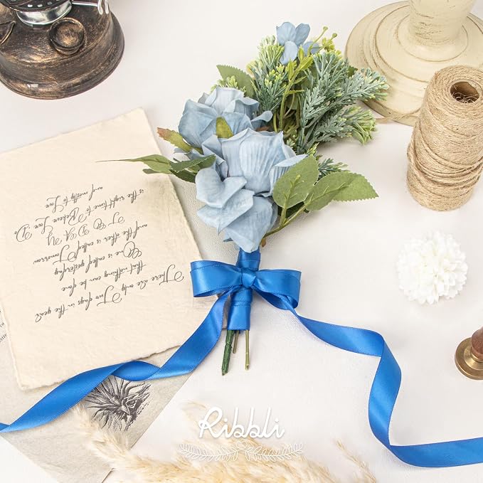 Ribbli Royal Blue Satin Ribbon 5/8 inch x Continuous 25 Yards, Double Faced - Image 3