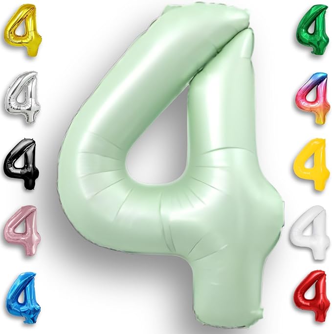 Green Number Balloon 4 Mylar Foil Balloons 32 inch by Unknown