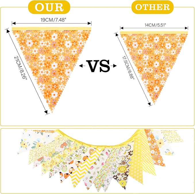 G2PLUS Triangle Bunting Banner Garland, 42 Pennant Flags - Image 3