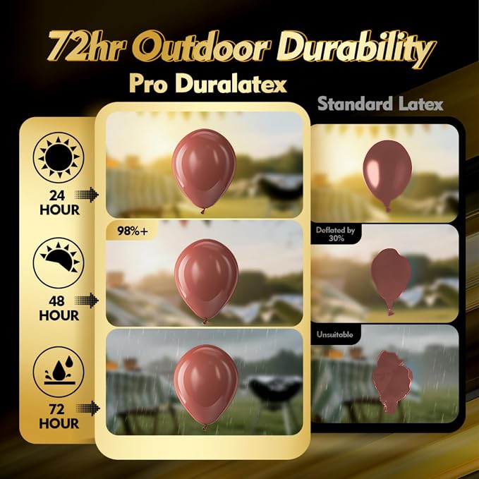 Pro Duralatex Dark Brown Extra-Thick Balloons 120 Pack 10 inch | Boho Neutral - Image 3