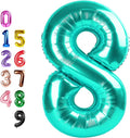 Number Balloons 8 Balloon 40 inch Teal Blue by Enyeopd