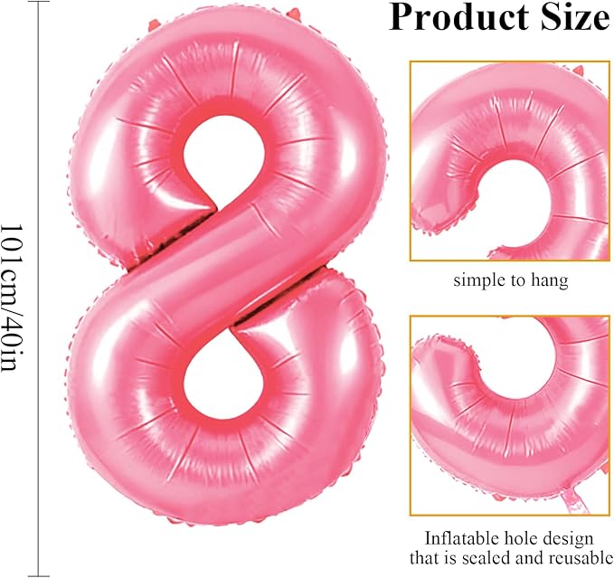 Number 58 Balloons for 58th Birthday Party Decorations, 0-100 Large No.58 - Image 2