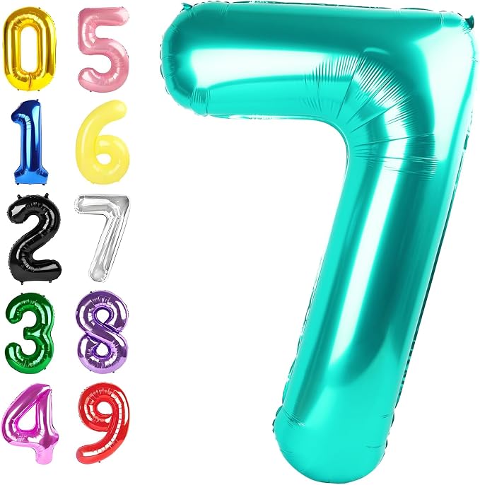 Happy Birthday Balloon 40 Inch Blue-Green 6 Balloon by Argthjy