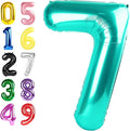 Happy Birthday Balloon 40 Inch Blue-Green 6 Balloon by Argthjy