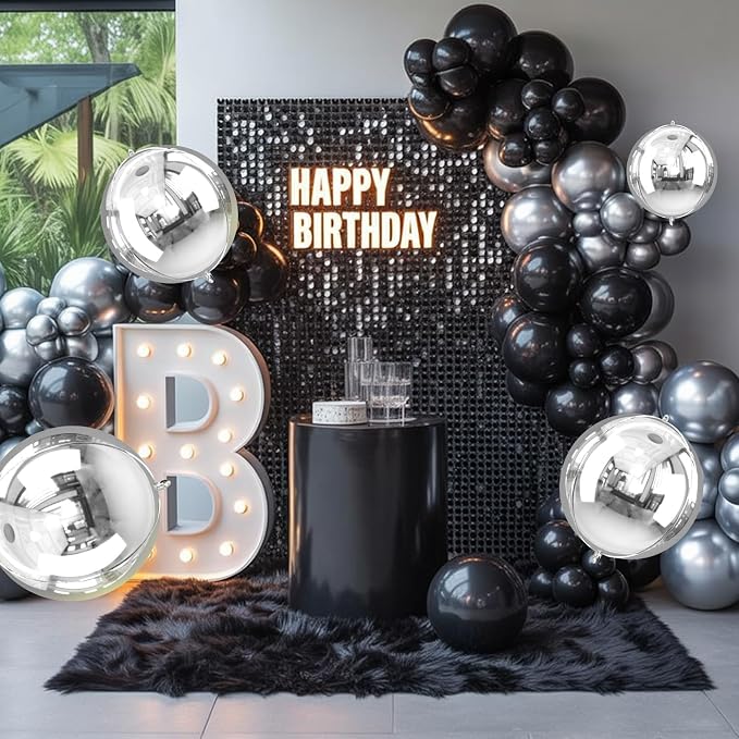 10Pcs Silver Round Foil Balloons, Metallic Silver Foil Baloon - Image 7