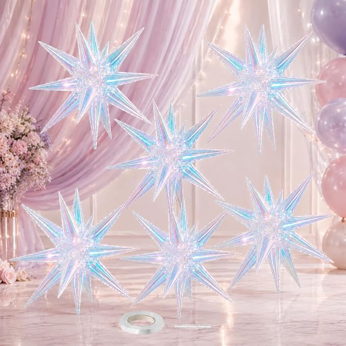Iridescent Star Balloons, Baby Shower, Engagement and Anniversary Decorations by BIAPIAN
