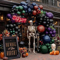 Halloween Balloon Arch Double Stuffed, Dark Green Navy Blue Burgundy Purple by Partycus