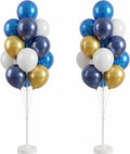 HIINS Gold Blue Balloon Tower Stand Kit Set of 2 by HiinsPartyDecoration