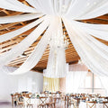 6 Panels White Ceiling Drapes for Wedding Ceiling Drapes 5ftx20ft Wedding Arch by Showgeous