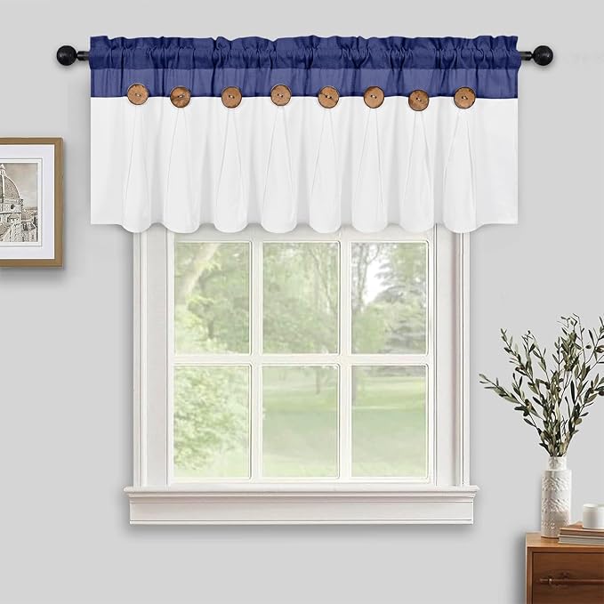 Farmhouse Valance Curtains, Boho Cotton Linen Kitchen Valances, Country Rod - Image 2