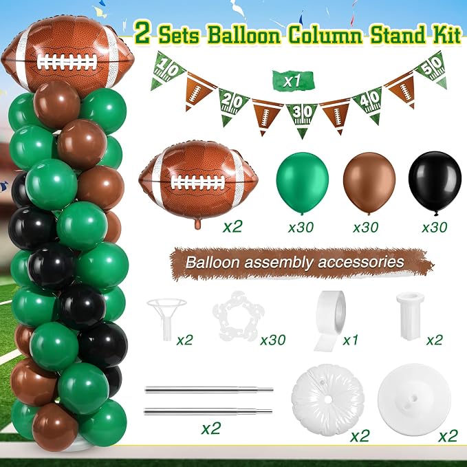 Yalikop 2 Sets Football Party Balloon Column Stand Kit - Image 2