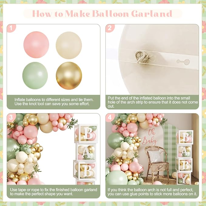 CROSSFINGERS Pink and Green Baby Shower Decorations - Image 7