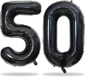 Black Number 50 Birthday Balloons, 40 Inch Large Mylar Foil Number 5 and 0 by Lingqiang