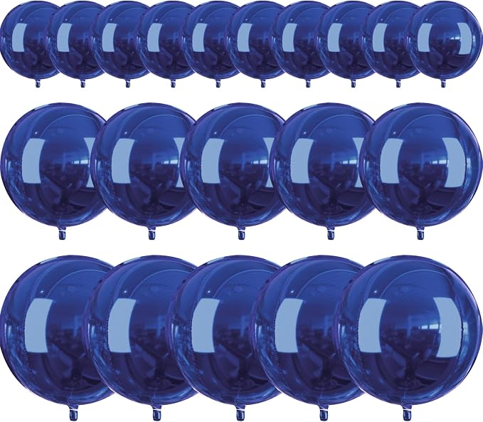 PartyWoo Navy Blue Large Giant Foil 4D Balloons 20pcs Different Sizes | 22 15 by PartyWoo