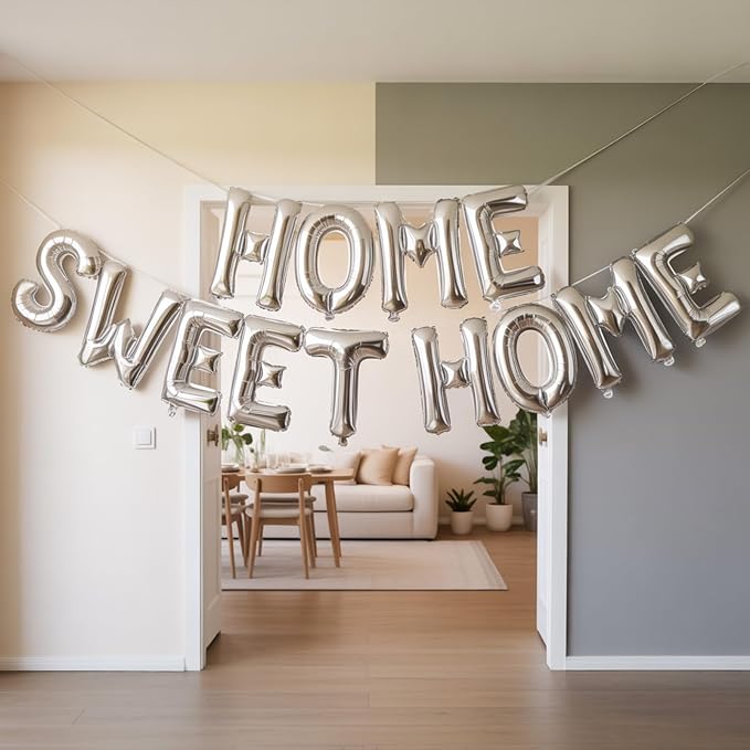Silver HOME SWEET HOME Letter Balloon - Image 4