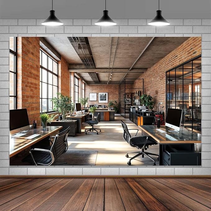 5X4ft Office Video Photo Backdrop Photography Background for Recording Conference, Zoom Home Podcast Backdrops Photo Booth Prop Decorations Wall Decor Tablecloth