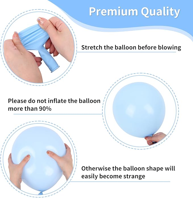 RUBFAC Navy Blue Gold Balloon, Party Balloons Pastel Blue Metallic Confetti - Image 3