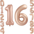40 Inch Caramel Foil Number 16 Balloon by TNCDJKPA