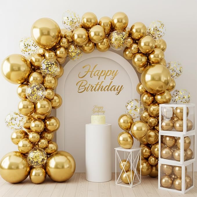 Patimate Gold Metallic Chrome Latex Balloons 150 Pack 5 Inch Gold Balloons | - Image 6
