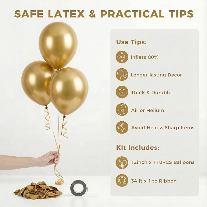 LovesTown 110PCS Latex Balloons, 12inch Helium Party Balloons Arch - Image 7