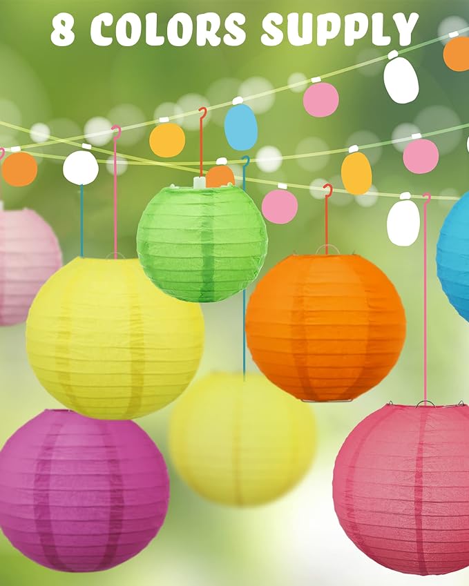 Treela 80 Pcs Paper Lanterns Chinese Japanese Paper Lanterns Classroom Party - Image 2