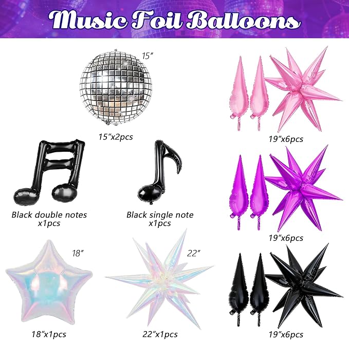 JOGAMS 175Pcs Dark Night Kpop Balloons Arch Kit - Image 3